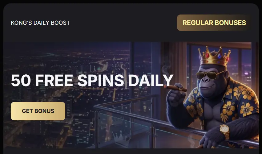 SpinKong UK free spins bonus showing real money winnings from free spins