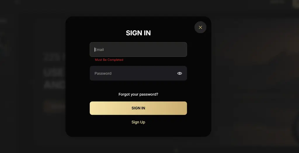Spin Kong login page showing the account sign in form